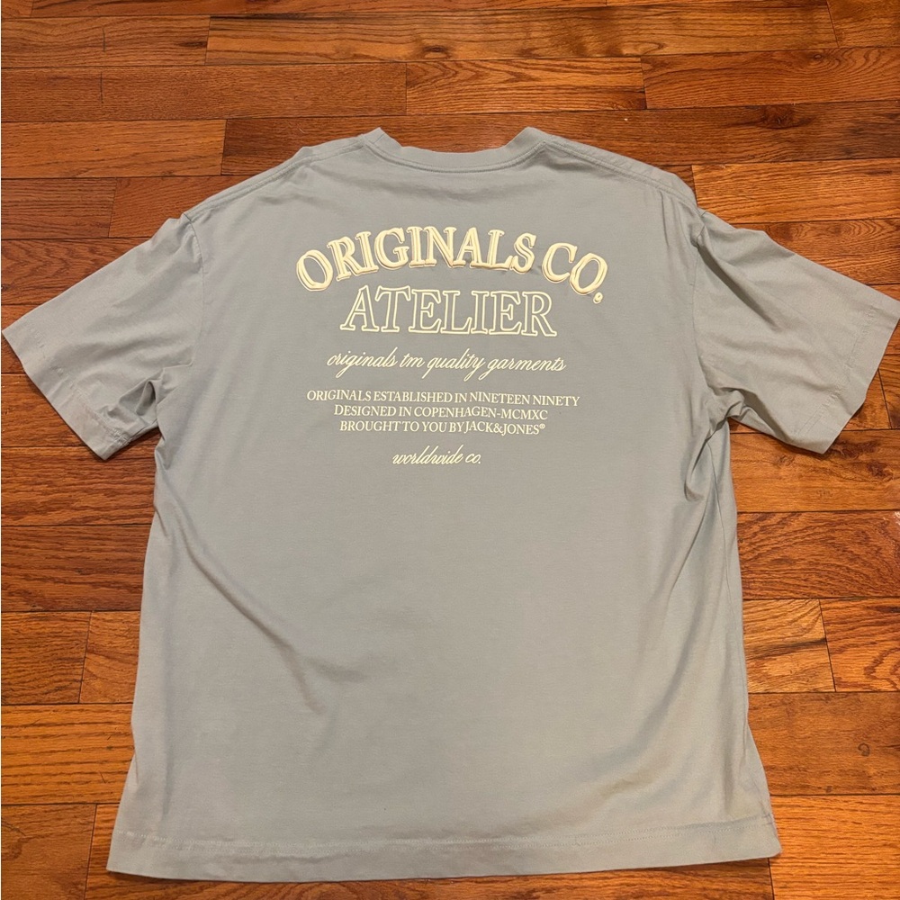 Jack & Jones Originals Co. - Atelier Graphic T-Shirt - Light Blue - Mens - XL